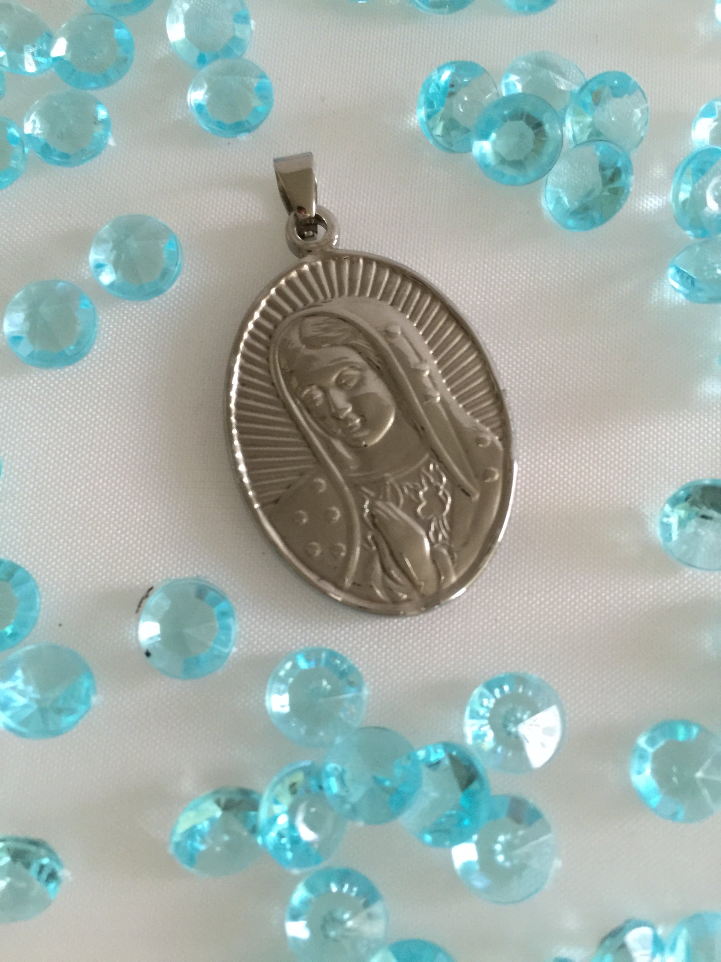 Stainless Steel Madonna Pendant