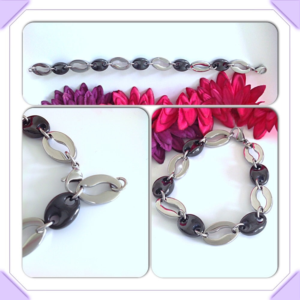 Stainless Steel Bracelet with Ceramic