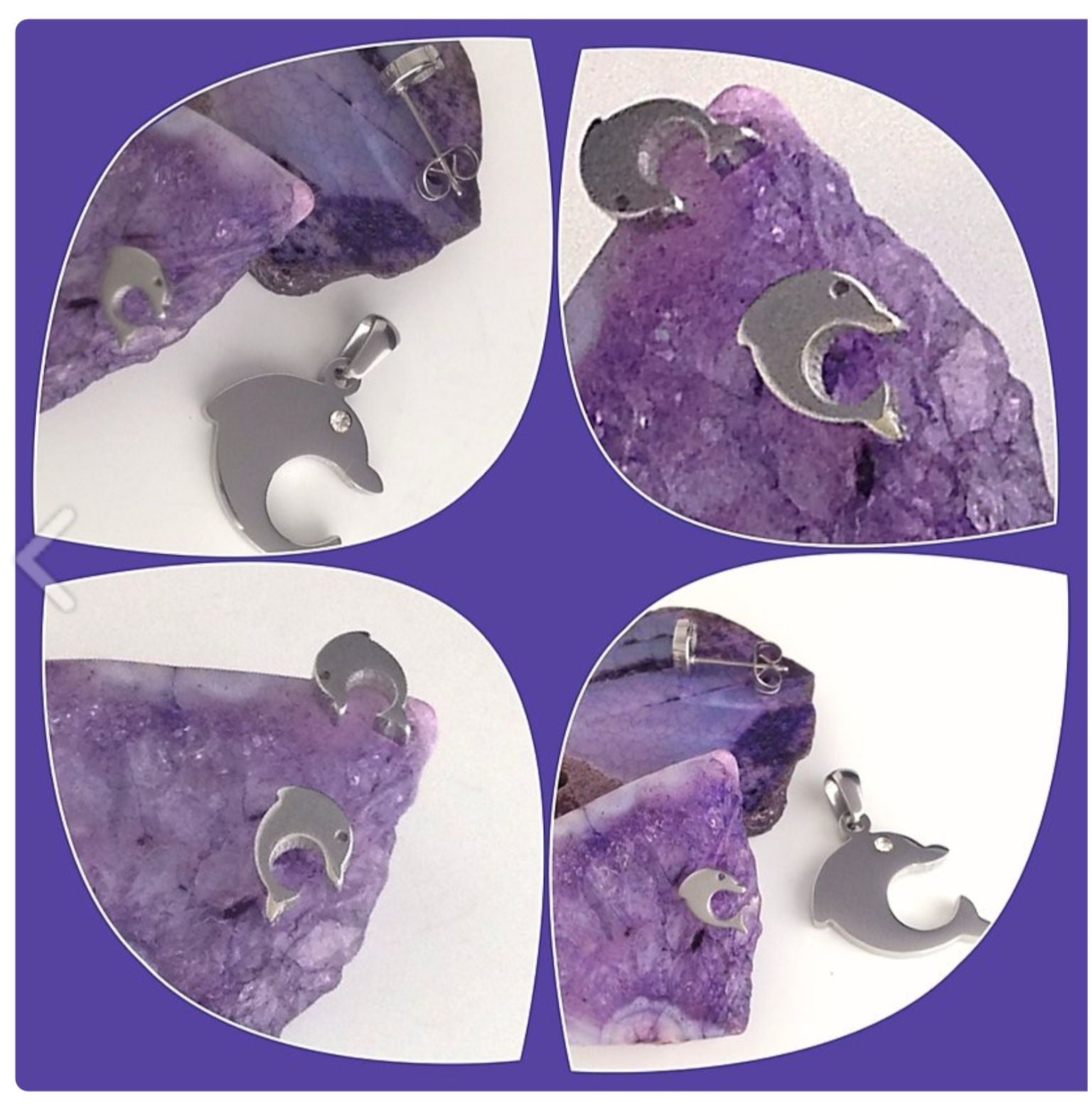 Set Earrings & Pendant Dolphin